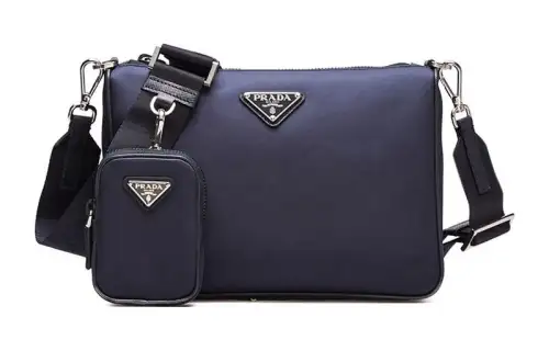 PRADA Saffiano Leather Messenger Bag, Briefcase, Shoulder Bag, Crossbody Bag Regular Men's Blue