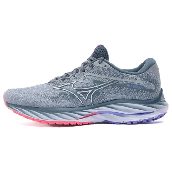 Mizuno Wave Rider 27 Running Shoes Unisex Low-Top Blue White Pink