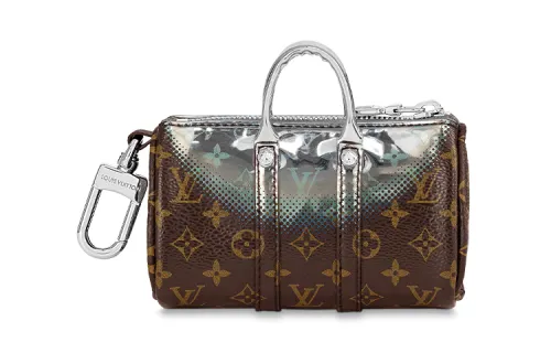 LOUIS VUITTON Nebula Mini Keepall Pouch Key Holder And Bag Charm Metallic
