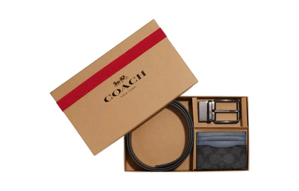 COACH Card Case Coated Canvas With Calfskin Card Holder Mini Men's Black