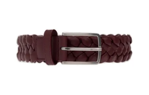 Bottega Veneta Sheepskin Leather Belts Men's Dark Red 