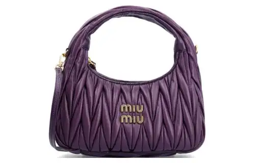 MIU MIU Wander Soft Sheep Leather Hobo Bag, Shoulder Bag, Crossbody Bag, Handbag Women's Purple