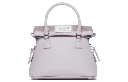 Maison Margiela 5AC Leather Handbag Medium Women's Purple