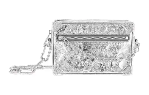 LOUIS VUITTON SOFT TRUNK Cow Leather Box Bag, Shoulder Bag, Crossbody Bag Mini Men's Silver