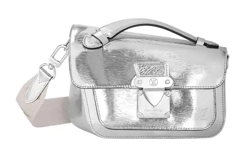 LOUIS VUITTON Monceau Cow Leather Monsu Bag, Shoulder Bag, Crossbody Bag Regular Men's Silver