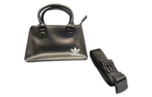 Adidas, foldable adjustable straps with zipper, handheld shoulder bag, small black one-shoulder bag for men and women, for beloved
