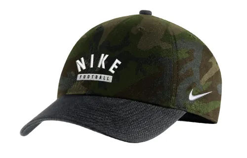 Nike Letter Print Cotton Baseball Caps Unisex Green Camouflage