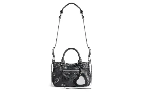Balenciaga Neo Cagole Fine Grained Sheepskin Tote Bag, Shopping Bag, Handbag Small Women's Black