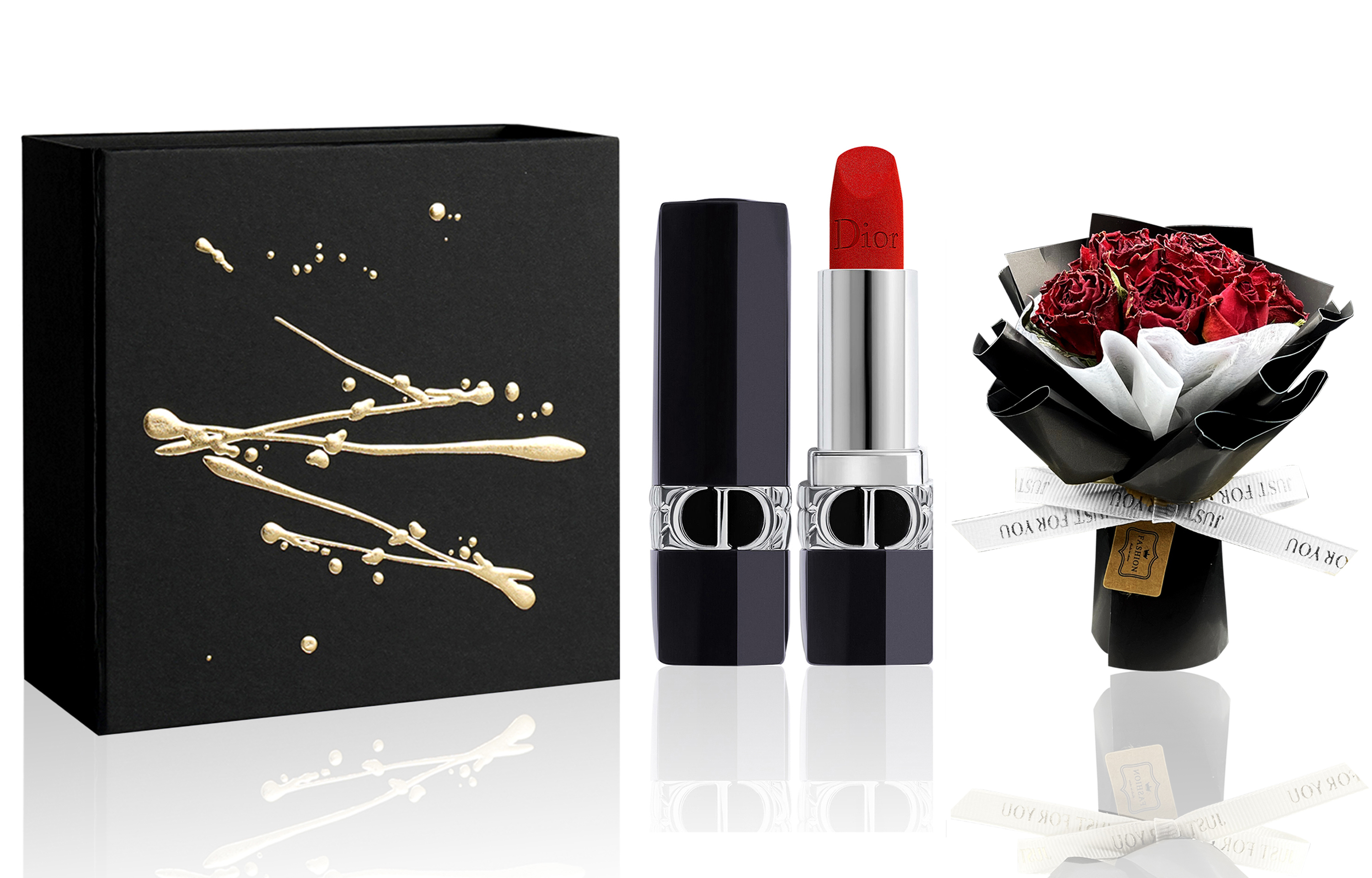 DIOR Dior's new intense blue gold lipstick velvet lipstick makeup set, easy to apply and long-lasting color