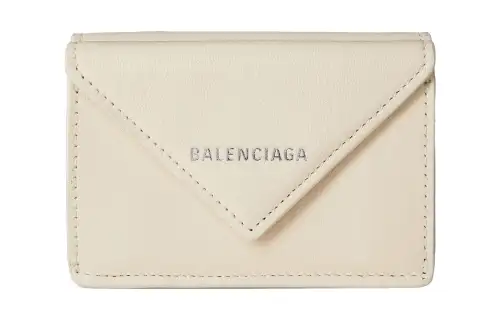 Balenciaga Leather Wallet Women's Cream