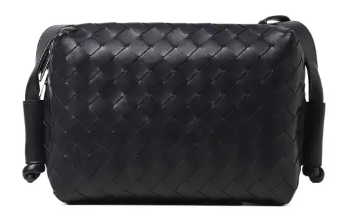 Bottega Veneta Leather Crossbody Bag, Shoulder Bag Men's Black