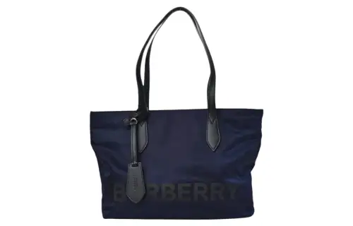 Burberry Nylon Tote Bag, Shopping Bag, Handbag Small Women's Marine Blue