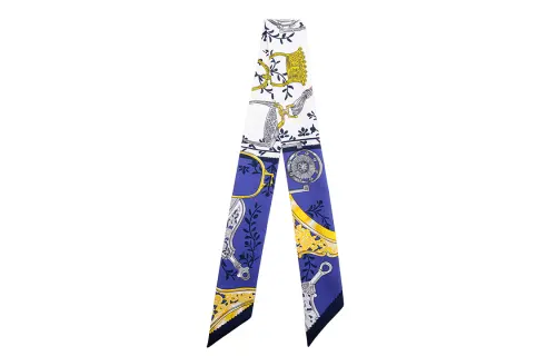 HERMES Scarves Women's Blue White Multicolor