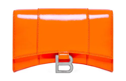 Balenciaga Hourglass Calfskin Hourglass Bag, Shoulder Bag, Crossbody Bag, Wallet Small Women's Orange