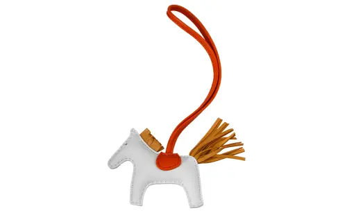 HERMES Sheepskin Charms Unisex White