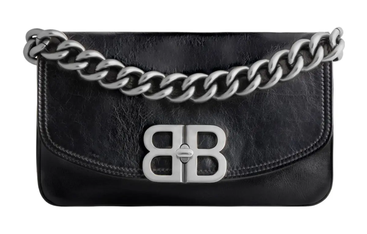 Balenciaga Calfskin Flap Bag, Crossbody Bag, Shoulder Bag Women's Black