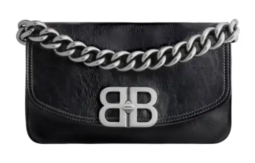 Balenciaga Calfskin Flap Bag, Crossbody Bag, Shoulder Bag Women's Black