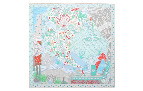 HERMES Silk Scarves Unisex Green
