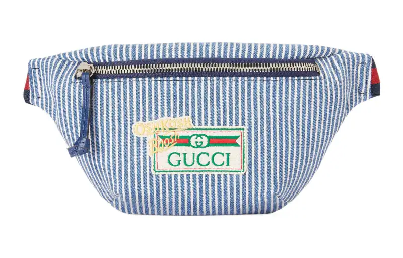 GUCCI Jumbo GG Cotton Fabric Fanny Pack Kids' Blue/Ivory White