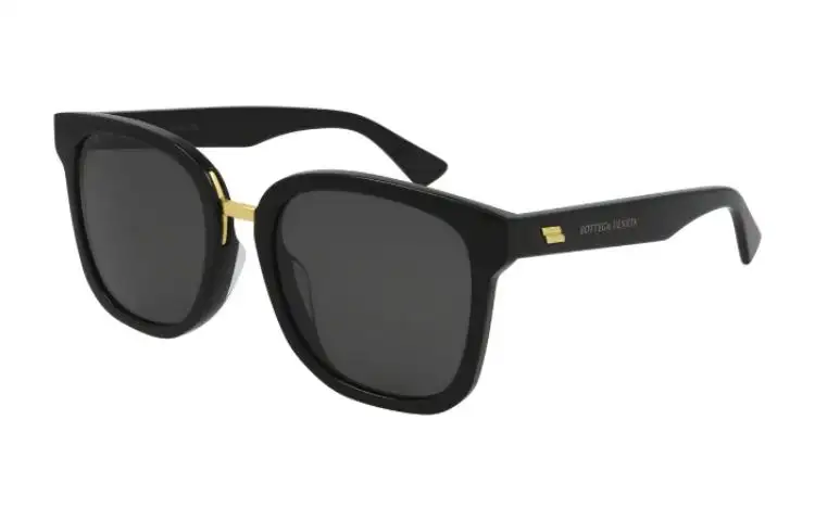 Bottega Veneta Acetate Irregular Shape Sunglasses Women's Black