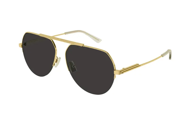 Bottega Veneta Metal Aviator Sunglasses Women's Gold