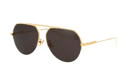 Bottega Veneta Metal Aviator Sunglasses Unisex Gold