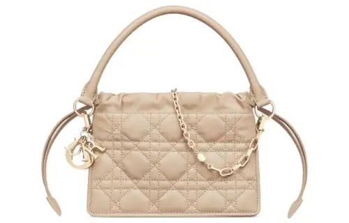 DIOR Lady Dior Sheepskin Handbag Mini Women's Rouge Beige