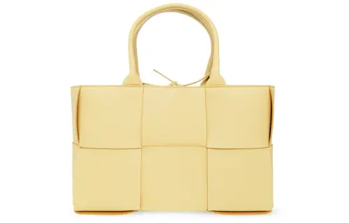 Bottega Veneta ARCO Lambskin Tote Bag, Shopping Bag, Handbag Small Women's Yellow