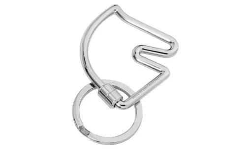 HERMES Cheval Stainless Steel Keychains Unisex