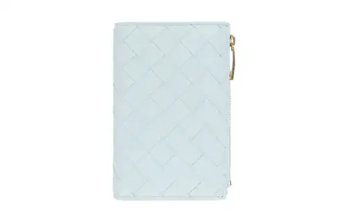 Bottega Veneta Sheepskin With Cow Leather Wallet, Card Holder Medium Women's Blue