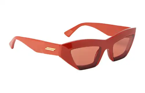 Bottega Veneta Acetate Irregular Shape Sunglasses Women's Orange