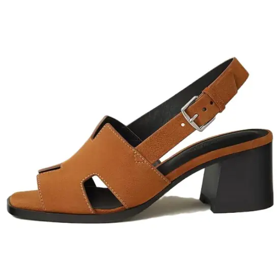 HERMES Elbe Strap Sandals Women's Brown
