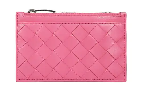 Bottega Veneta Lambskin With Calfskin Key Pouch Women's Pink