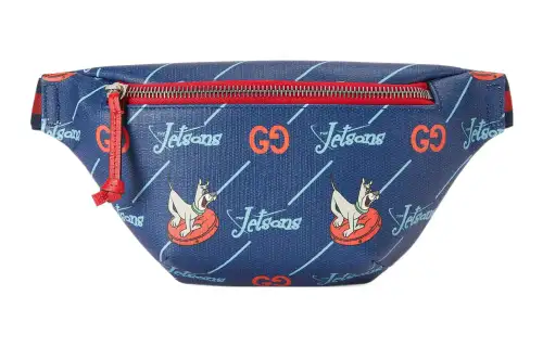 GUCCI Canvas With Leather Fanny Pack Kids' Blue