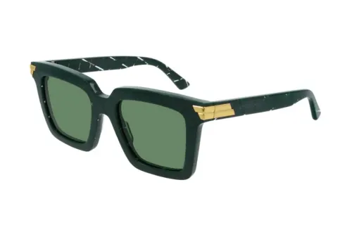 Bottega Veneta Acetate Acrylic Irregular Shape Sunglasses Women's Green