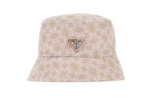 PRADA Cotton, Fabric Bucket Hats Women's Apricot