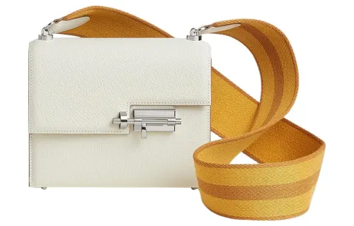 HERMES Verrou Mysore Goat Skin Verrou Bag, Crossbody Bag, Shoulder Bag Women's Mushroom White