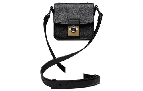Maison Margiela Goatskin With Linen Handbag, Shoulder Bag, Crossbody Bag Women's Black/Beige
