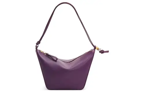 LOEWE Hammock Hobo Cow Leather Handbag, Shoulder Bag Women's Purple