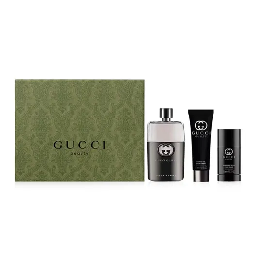 GUCCI Love Men's Light Perfume, Antiperspirant Scented Balm Shower Gel, Gift Box Set Three Piece Set