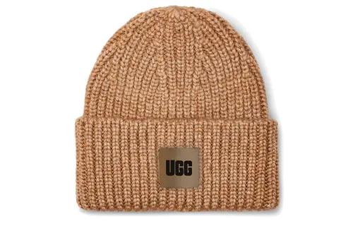 UGG Acrylic Beanies Unisex Camel