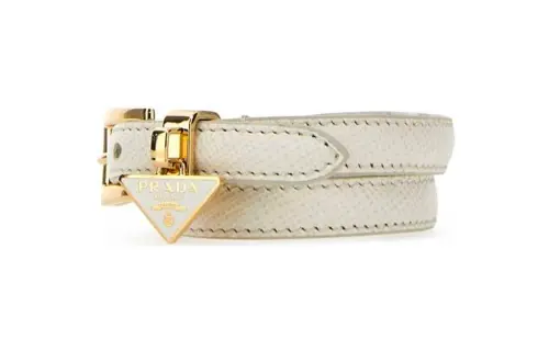 PRADA Leather Wristbands Women's White