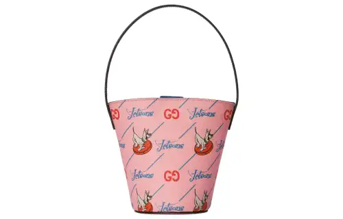 GUCCI Supreme Canvas Bucket Bag Handbag Regular Kids' Pink