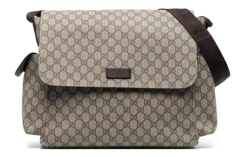 GUCCI Calfskin With Woven Fabric Mother And Baby Bag, Crossbody Bag, Shoulder Bag Unisex