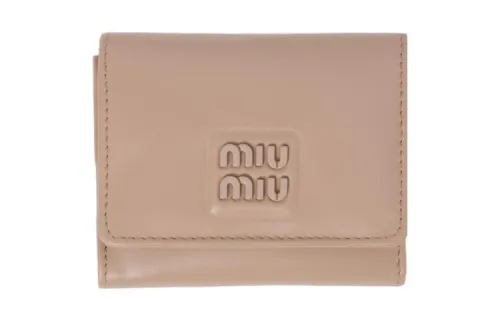 MIU MIU Leather Wallet Small Women's Light Pink