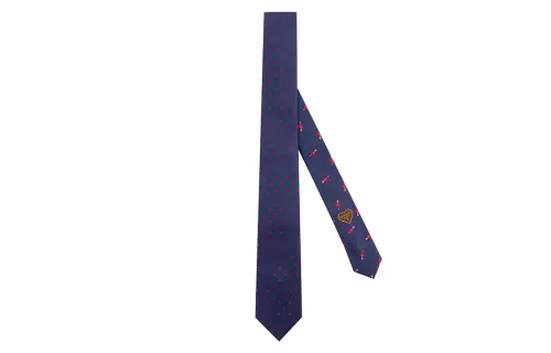 HERMES Ties Men's Blue/Red
