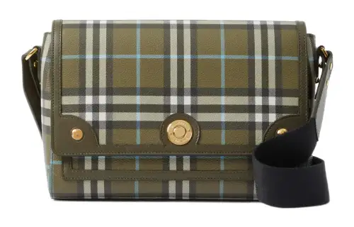 Burberry Cotton With Calfskin Shoulder Bag, Crossbody Bag Women's Olive Green