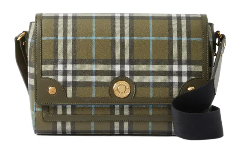 Burberry Cotton With Calfskin Shoulder Bag, Crossbody Bag Women's Olive Green