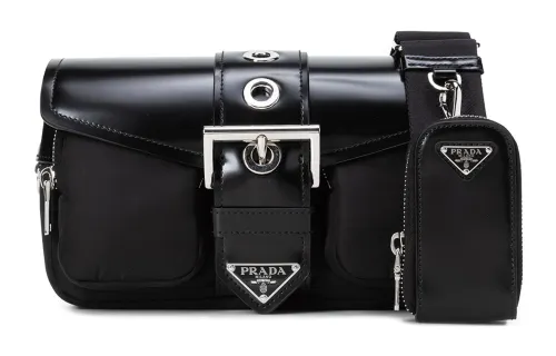PRADA Leather Crossbody Bag, Shoulder Bag Women's Black