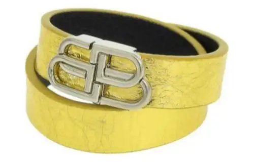 Balenciaga Leather Wristbands Women's Yellow
